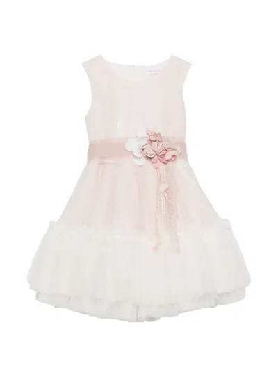 Mimilù Floral-appliqué Tulle Dress In Neutral