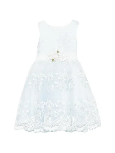 Mimilù Floral-lace Appliqué Dress In Blue
