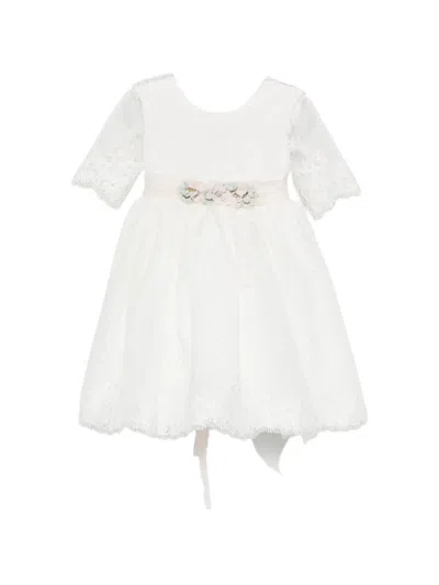 Mimilù Babies' Floral-lace Dress In White