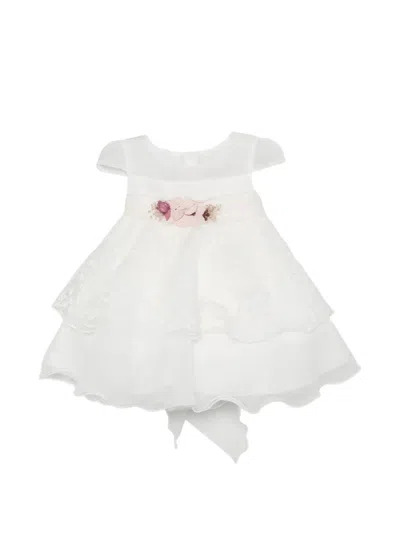 Mimilù Babies' Floral-lace Tiered Dress In White