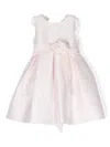 Mimilù Rose-appliqué Pleated Tiered Dress In Pink