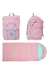 Mimish Kids' Sleep-n-pack Sleeping Bag Backpack In Pink
