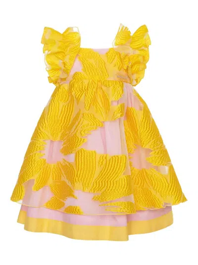 Mimisol Kids' Floral Dress In Yellow