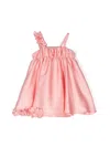 Mimisol Ruffled Satin Dress In Pink