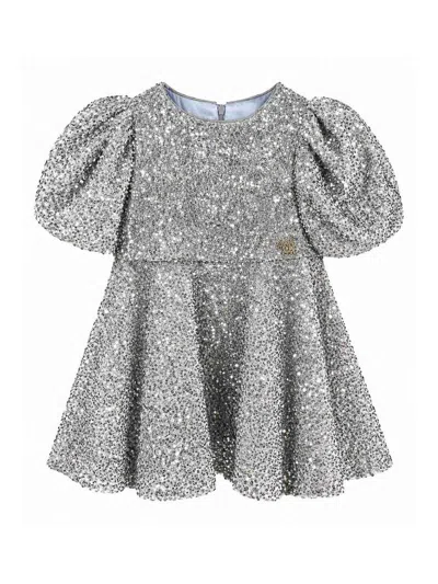 Mimisol Kids' Sequin Dress In Grey