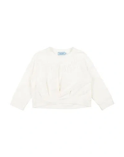 Mimisol Babies'  Toddler Girl Sweatshirt Ivory Size 6 Cotton, Elastane In White