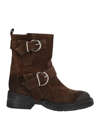 Mimmu Woman Ankle Boots Dark Brown Size 8 Leather