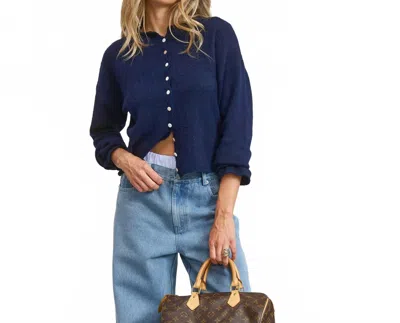 Mimosa Button Down Casual Cardigan In Navy In Blue