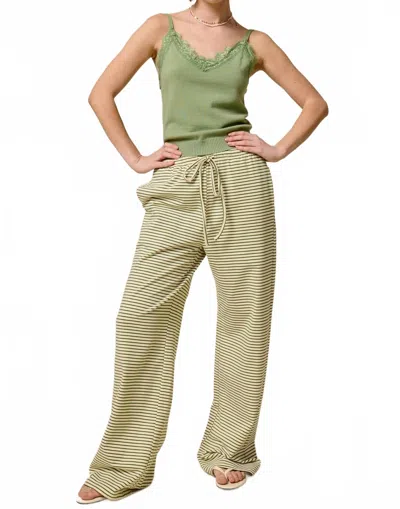 Mimosa Celedan Joggers With A Tie Front In Green In Yellow