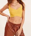 Mimosa Cropped Ribbed Sweater Tank In Mustard In Multi
