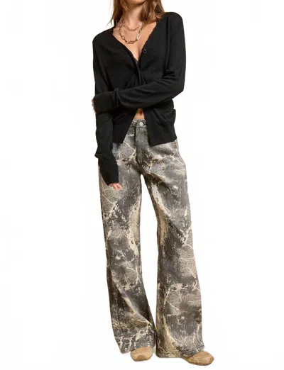 Mimosa Deep V Split Hem Knit Cardigan In Black