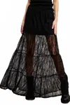 Mimosa Edge Of Glory Lace Skirt In Black In Black