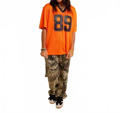 Mimosa Eighty-fine Lightweight Jersey Tee In Orange & Navy