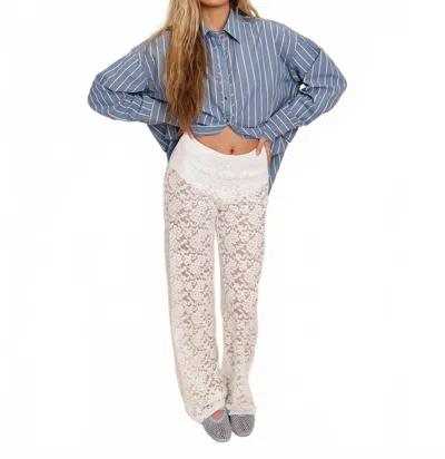 Mimosa Jules Floral Lace Pants In White In Yellow