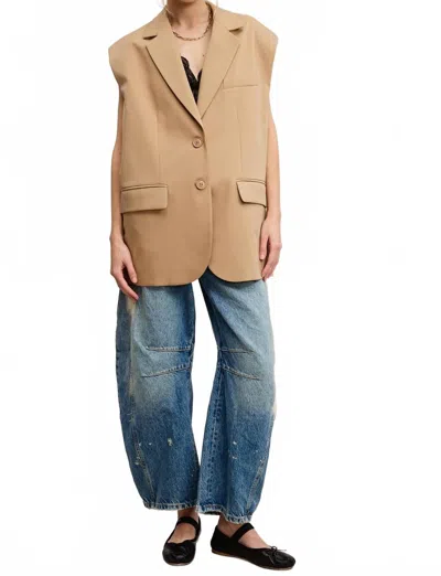 Mimosa Lioris Sleeveless Vest In Beige In Neutral