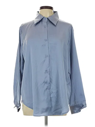 Pre-owned Mimosa Long Sleeve Blouse In Blue