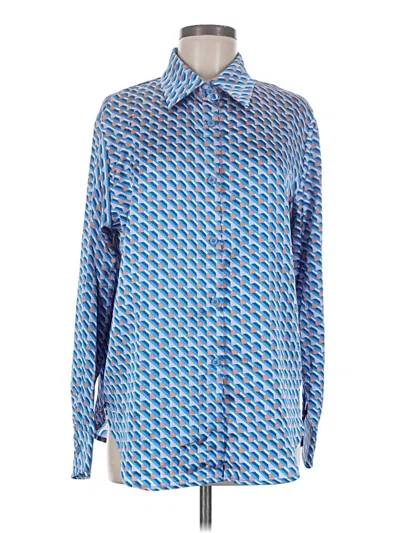 Pre-owned Mimosa Long Sleeve Blouse In Blue
