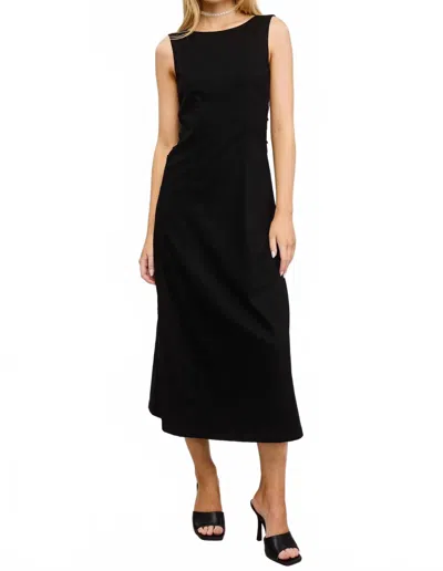 Mimosa Midi Dress With Side Ring Metal Cut Out In Black