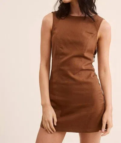 Mimosa Mini Metal Dress In Brown