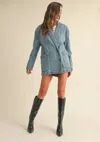 Mimosa Oversized Blazer Top In Denim