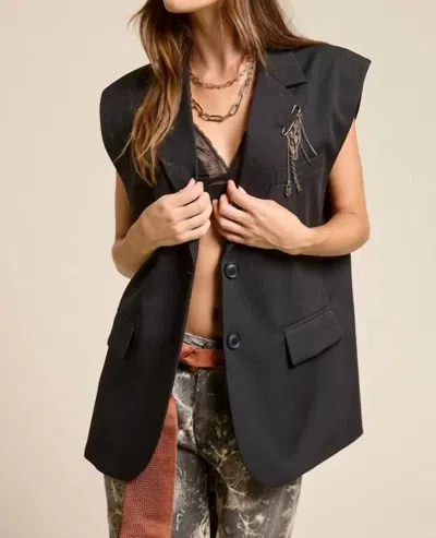 Mimosa Oversized Structured Vest In Black