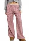 Mimosa Piper Check Pants In Red In Pink