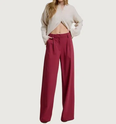 Mimosa Raye Wide Leg Pants In Burgundy In White