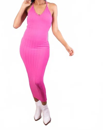 Mimosa Ribbed Dress And Cardigan Set In Pink