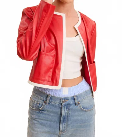 Mimosa Roxie Faux Leather Jacket In Red