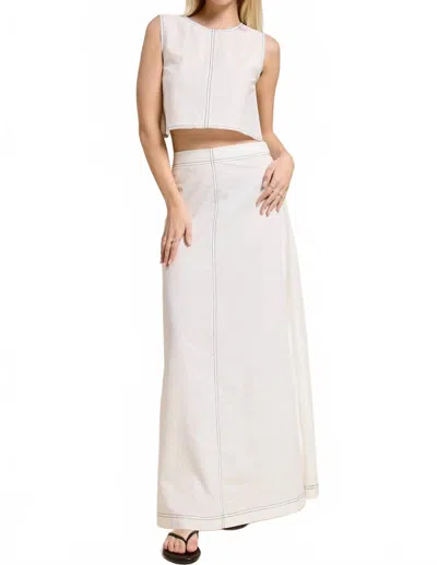 Mimosa Santorini Linen Maxi Skirt Set In White
