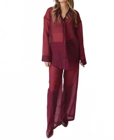 Mimosa Sheer Elegance Pants In Burgundy Wine In Brown