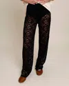Mimosa Sheer Lace Wide Leg Pants In Black