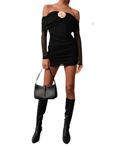 Mimosa Shoulder Dress In Black