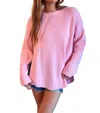Mimosa Side Slit Sweater In Baby Pink In Pink