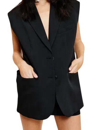 Mimosa Sleeveless Blazer Vest In Black