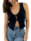 Mimosa Sleeveless Sweater Tank Top In Black In Black