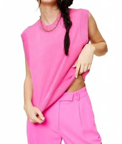 Mimosa Solid Knit Sweater Vest In Pink In Multi