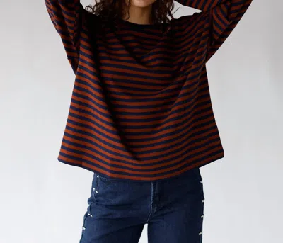 Mimosa Striped Long Sleeve Top In Caramel Tide In Red