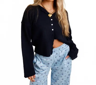 Mimosa Sutton Classic Cardigan In Navy In Blue