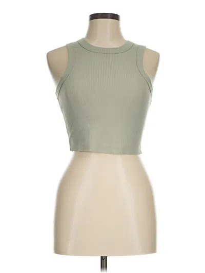Pre-owned Mimosa Tank Top Green Halter Neckline Tops