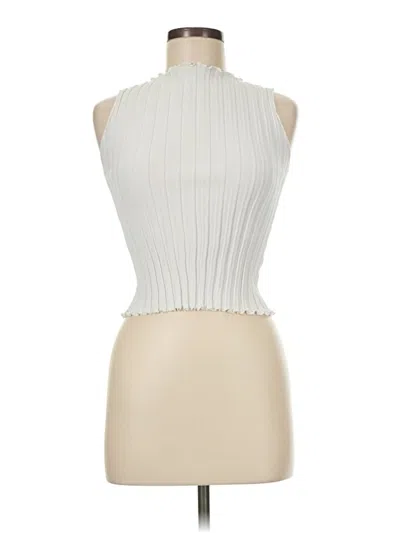 Pre-owned Mimosa Tank Top Ivory Halter Neckline Tops In White