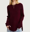 Mimosa Tatum Double Slit Sweater In Merlot In Burgundy