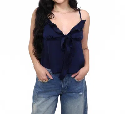 Mimosa The Londyn Ruffle Camisole Top In Navy In Blue