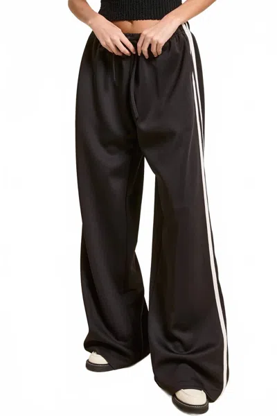 Mimosa The Manhattan Wide Leg Track Pants In Black