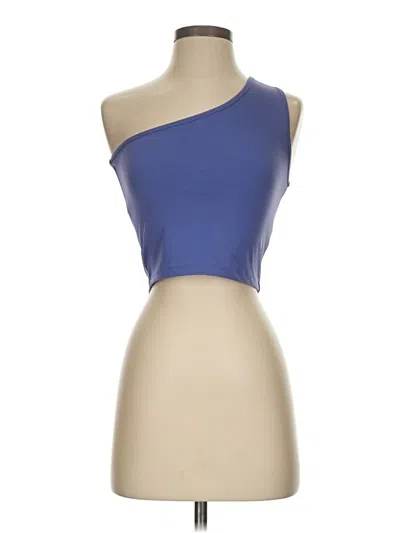 Pre-owned Mimosa Tube Top Blue One Shoulder Neckline Tops