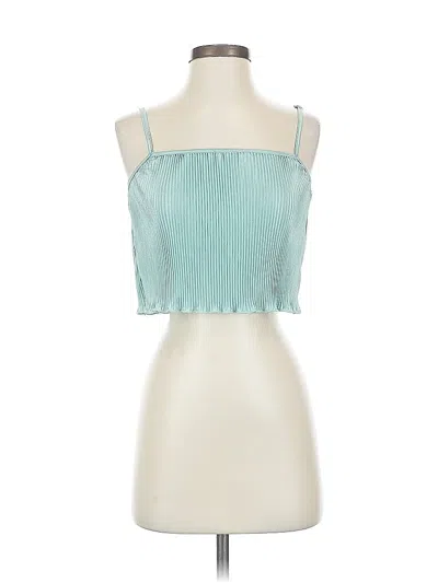 Pre-owned Mimosa Tube Top Teal Strapless Neckline Tops