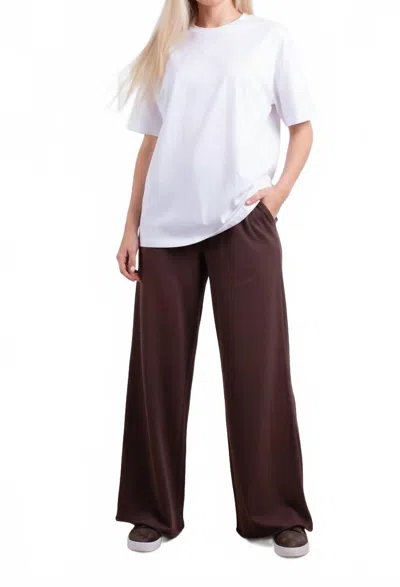 Mimosa Wide Leg Joggers In Brown