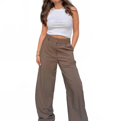 Mimosa Wide Leg Latte Trousers In Mocha In Brown