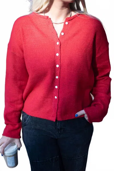 Mimosa Women's Blair Long Sleeve Cardigan In Red