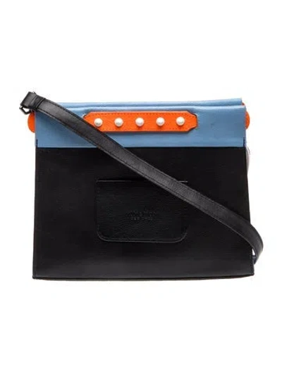 Pre-owned Min & Mon Leather Crossbody Bag In Black